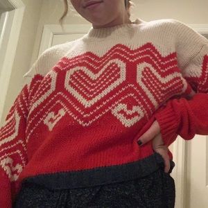 Free People Fair Isle Heart Sweater